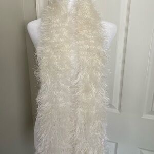 Fluffy Cream Scarf